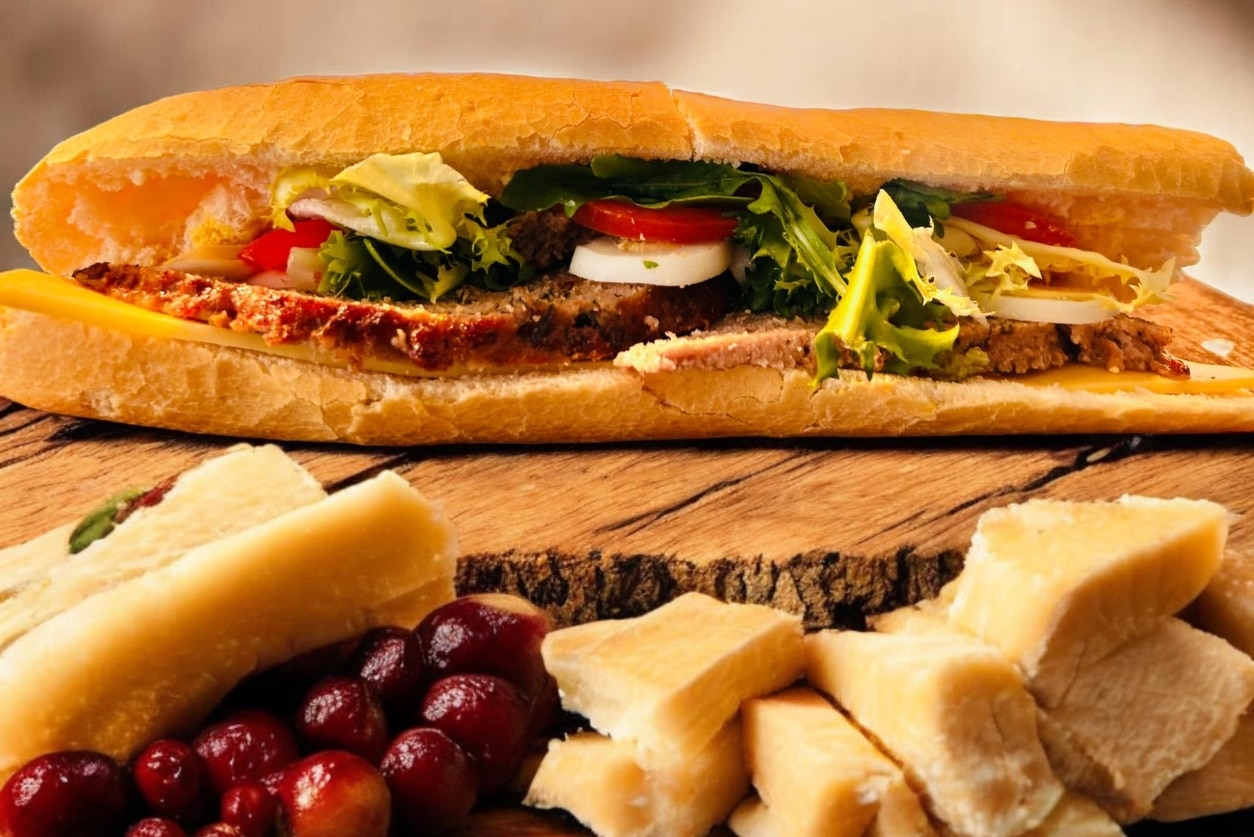Sandwichs pain de viande parmesan et roquette